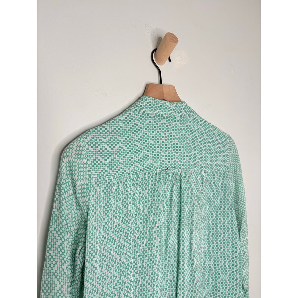 Maeve Mint Green Geo-Print Button-Down Shirt - Picture 9 of 11